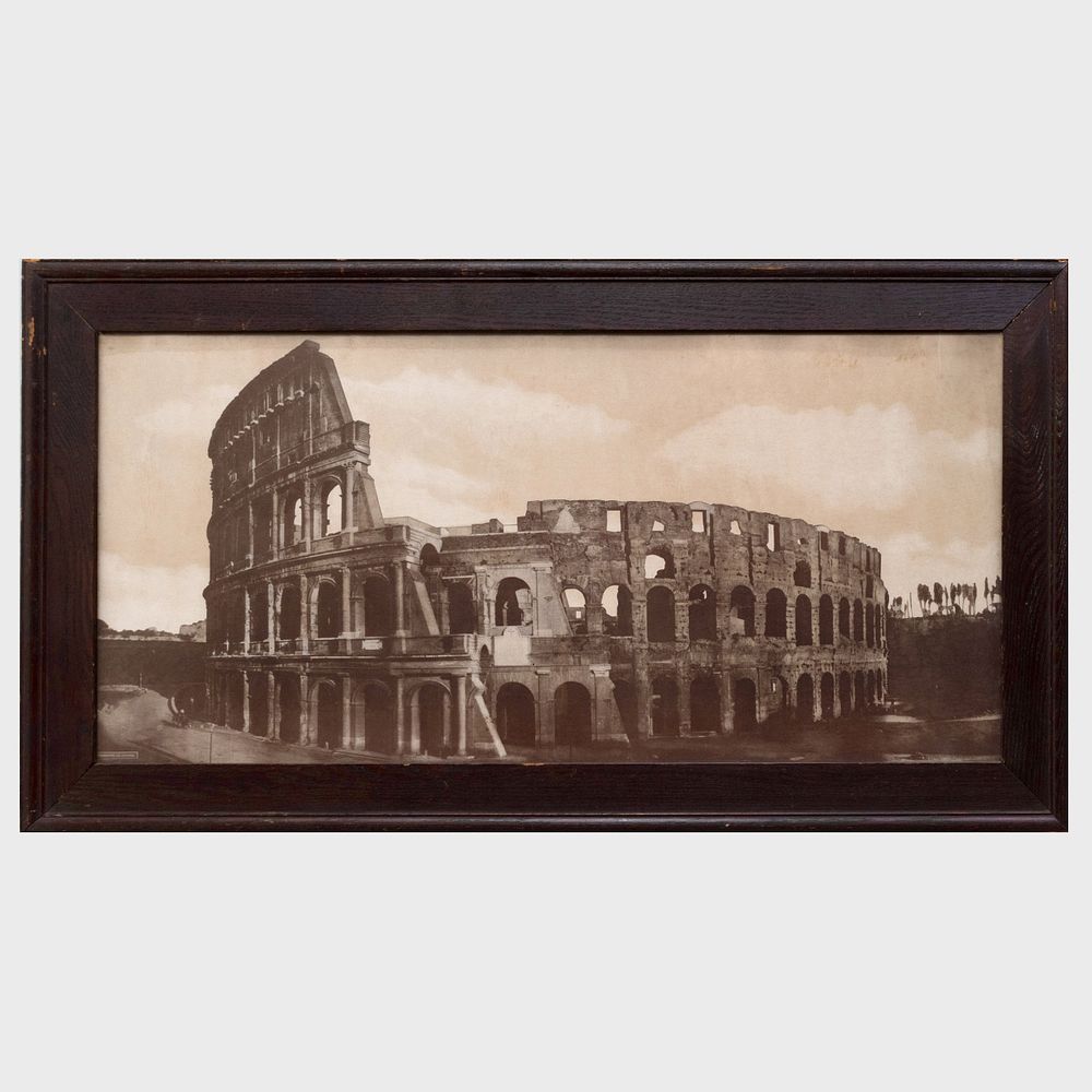 Appraisal: European School The Coliseum Six Views Six sepia tone photographs