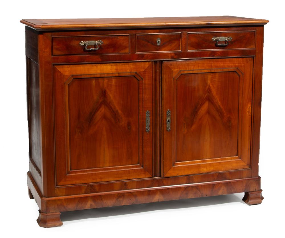 Appraisal: FRENCH PROVINCIAL FRUITWOOD BUFFETFrench Provincial Fruitwood Buffet early th c