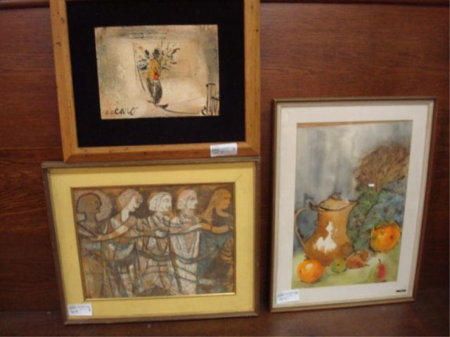 Appraisal: modern paintings -still life -female figures Two by listed artists