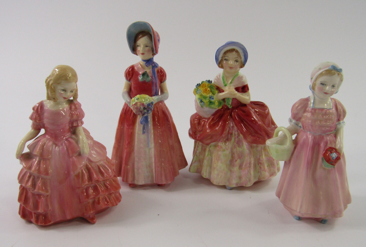 Appraisal: Four Royal Doulton figures comprising Rose HN Diana HN Tinkle