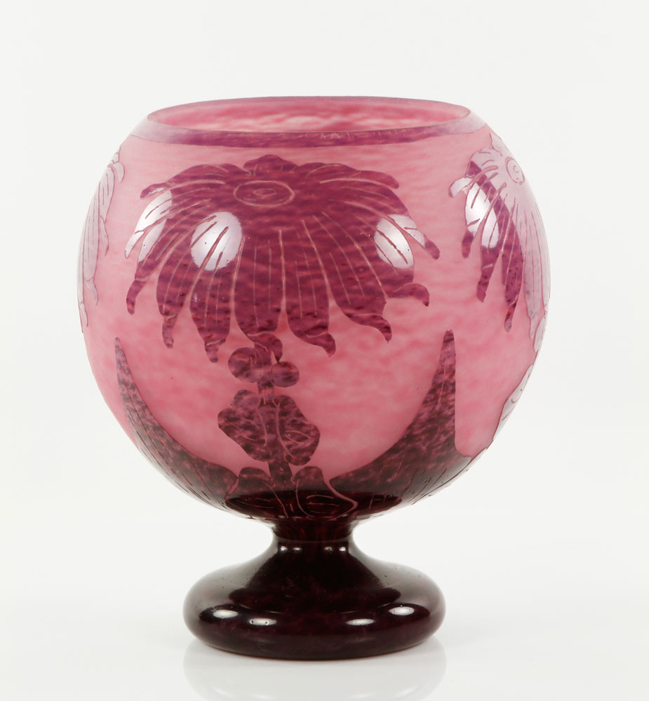 Appraisal: - Schneider Art Glass Vase Schneider Art Glass vase pink