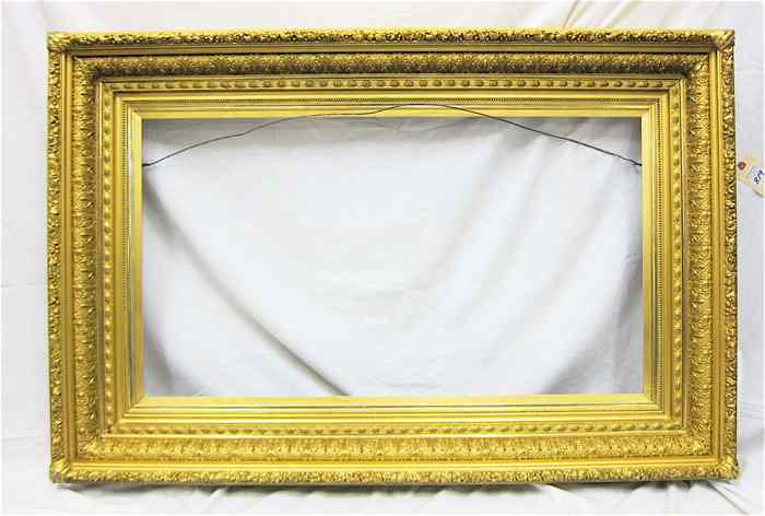 Appraisal: ANTIQUE GILDED WOOD AND GESSO PAINTING FRAME American th century