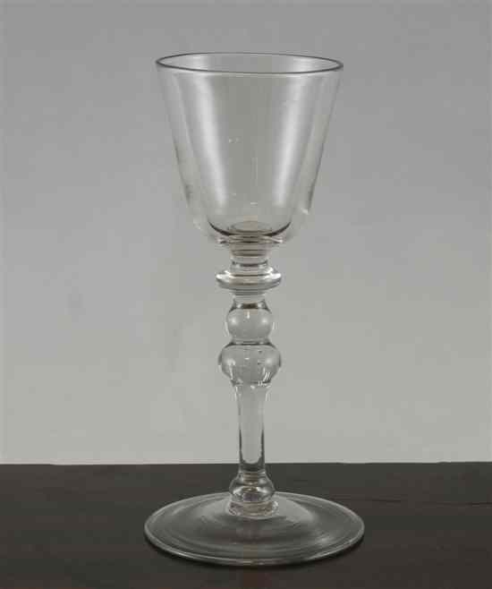 Appraisal: An th century ''Newcastle'' knopped stem wine glass in Estimate