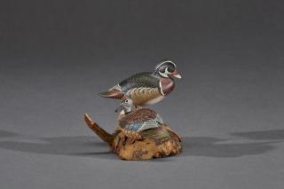 Appraisal: Miniature Wood Duck Pair Allen J King Miniature Wood Duck