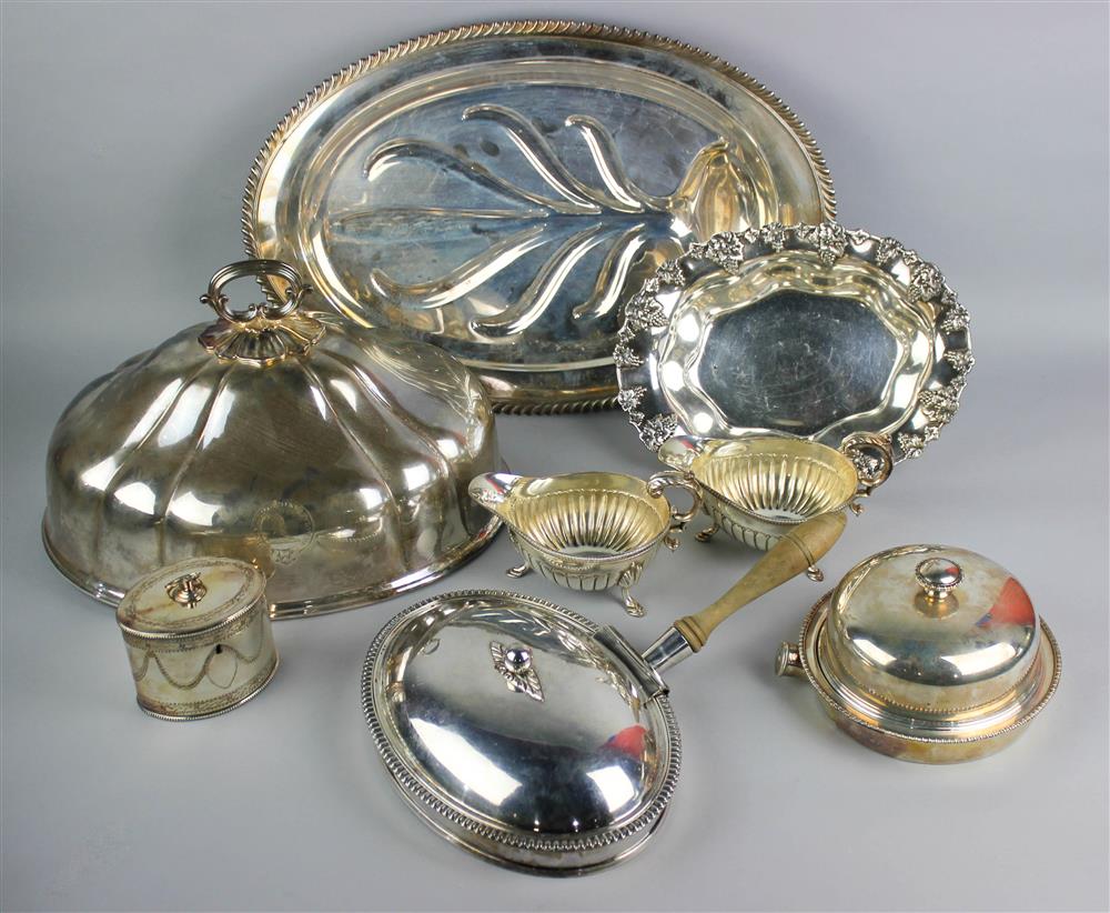 Appraisal: GROUP OF AMERICAN AND ENGLISH SILVERPLATED SERVING PIECES including a