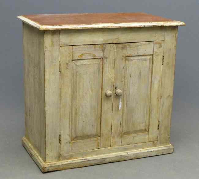 Appraisal: th c Vermont two door cupboard in old white paint