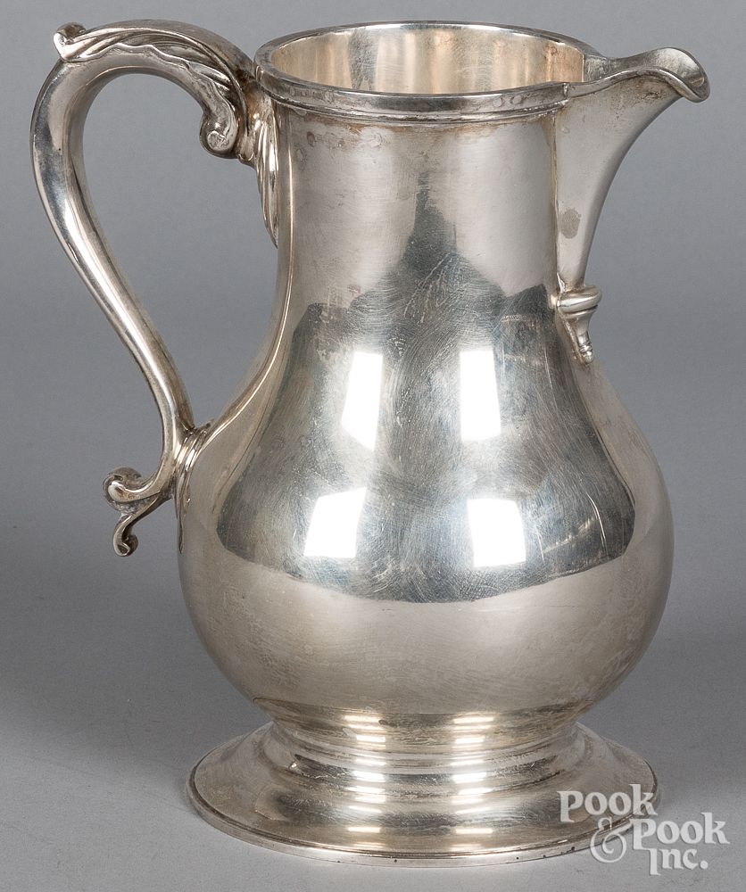 Appraisal: English silver water pitcher English silver water pitcher h ozt