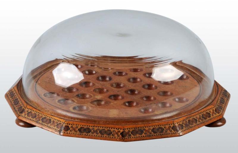 Appraisal: Victorian inlaid Tunbridgeware Marble Board Description Circa of rare octagonal