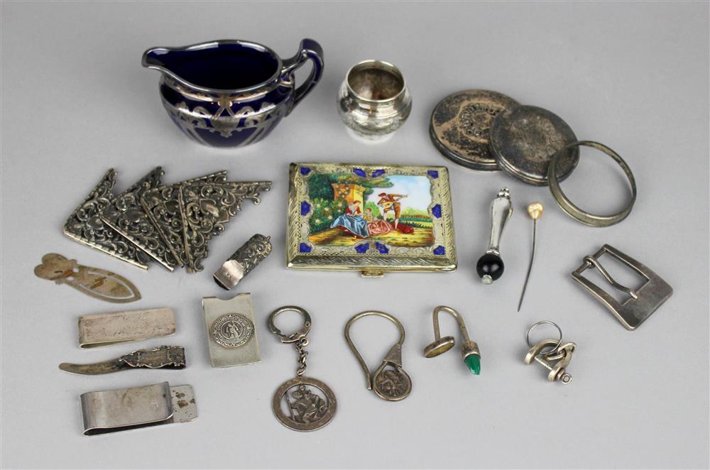 Appraisal: ECLECTIC GROUP OF SILVER NOVELTIES AND OTHER METAL ITEMS including