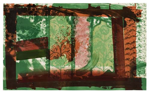 Appraisal: HOWARD HODGKIN Bleeding Color lithograph with hand coloring in watercolor