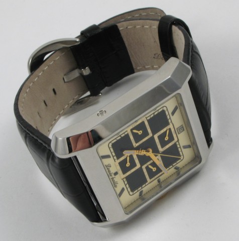 Appraisal: GENT'S LOUIS BOLLE WRISTWATCH model with rectangular stainless steel case