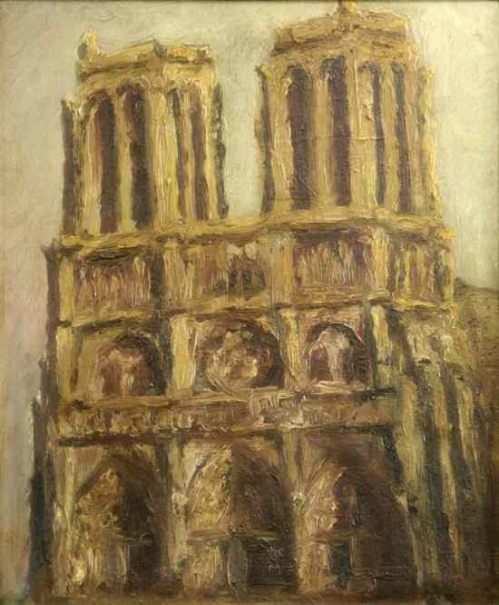 Appraisal: Alexander Jamieson - oil on canvas Notre Dame signed and