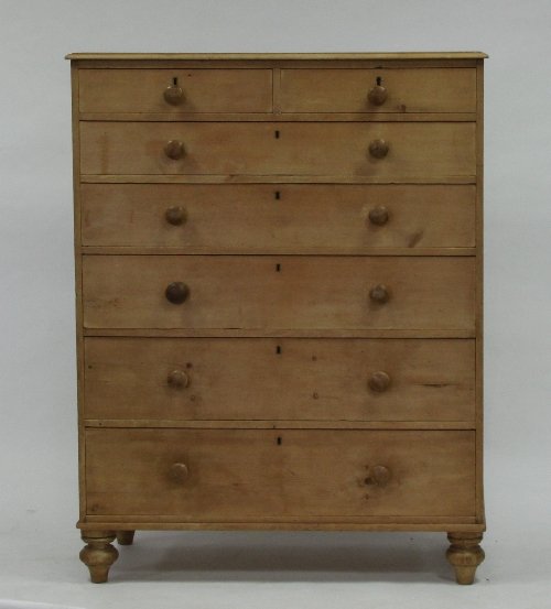 Appraisal: A pine chest the top with moulded border fitted five