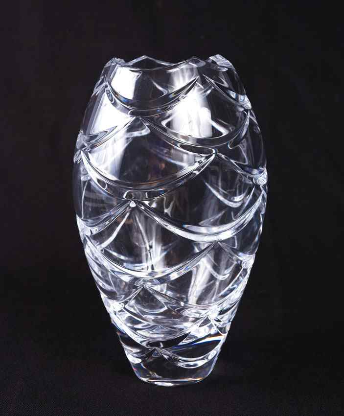 Appraisal: FABERGE ''PINE CONE'' CRYSTAL VASE '' h Sold with original