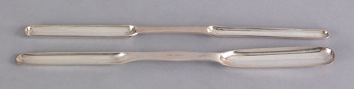 Appraisal: Two New York silver marrow scoops early mid th c