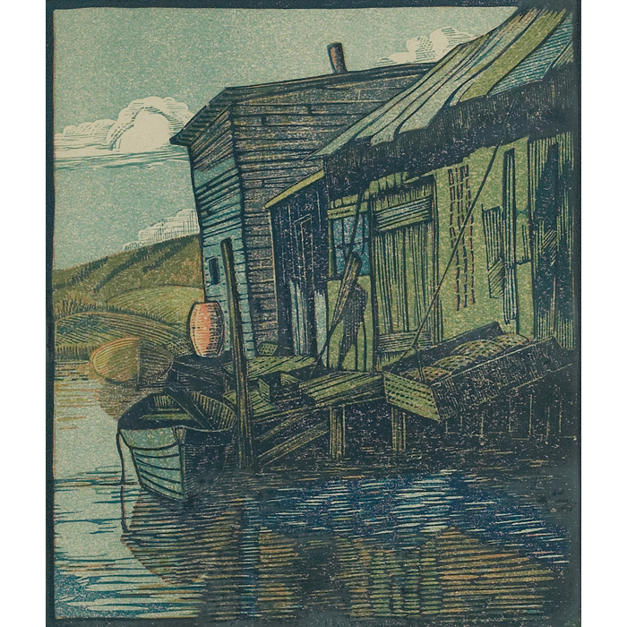 Appraisal: John Adams Spelman American - ''Fishing Cove '' c woodcut