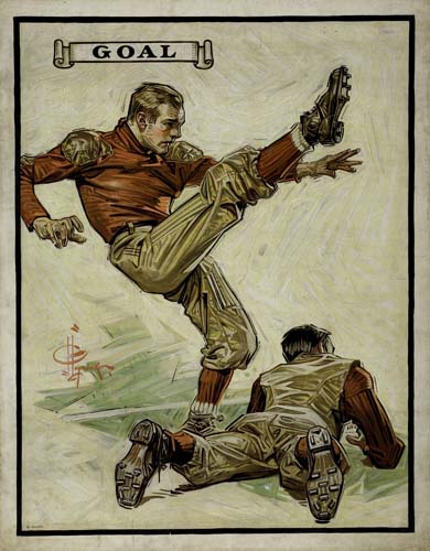 Appraisal: JOSEPH LEYENDECKER GOAL x inches Printed by Close Graham Scully