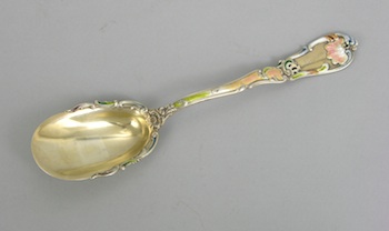 Appraisal: A Sterling Silver and Enamel Serving Spoon Hanover Pattern by