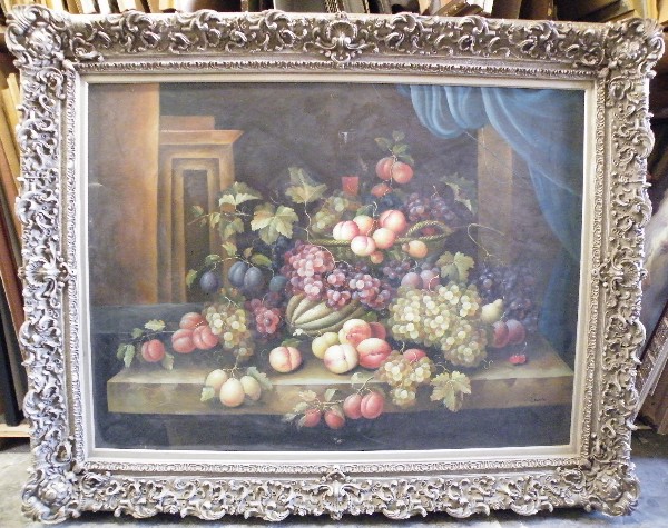 Appraisal: CONTINENTAL SCHOOL th century oil on canvas Still life with