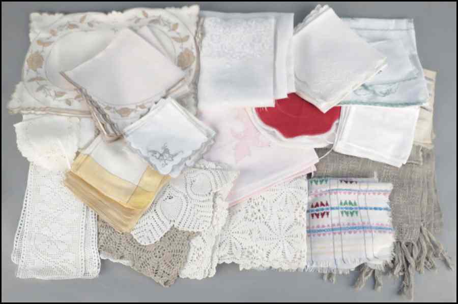 Appraisal: COLLECTION OF LACE AND EMBROIDERED TABLE LINENS Condition No Specific