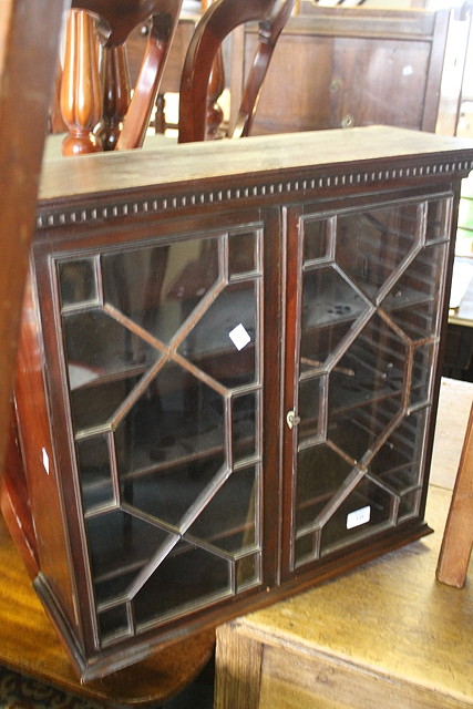 Appraisal: A VICTORIAN GLAZED WALL CUPBOARD with adjustable shelves cm x