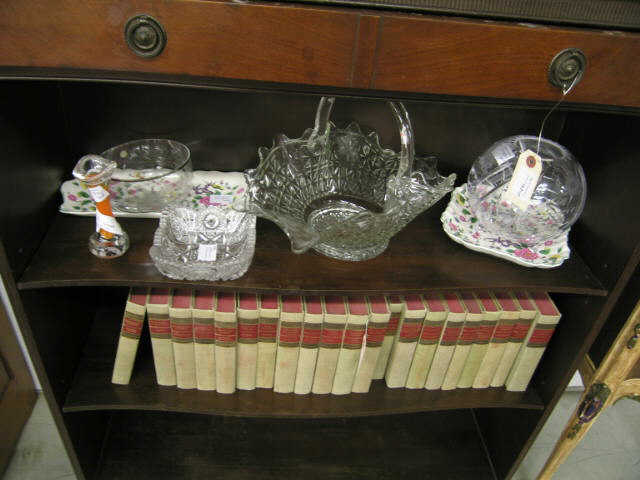 Appraisal: Estate Lot old Foley dishes Flygfors vase basket pressed glass