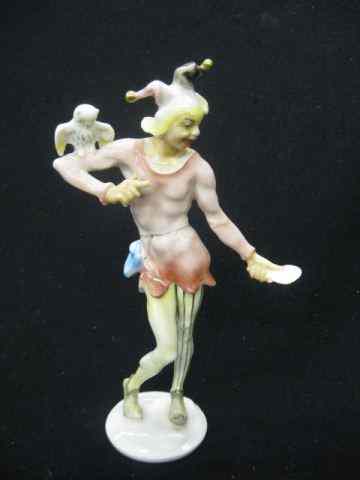 Appraisal: Hutschenreuther Porcelain Figurine of a Jester with owl on shoulder