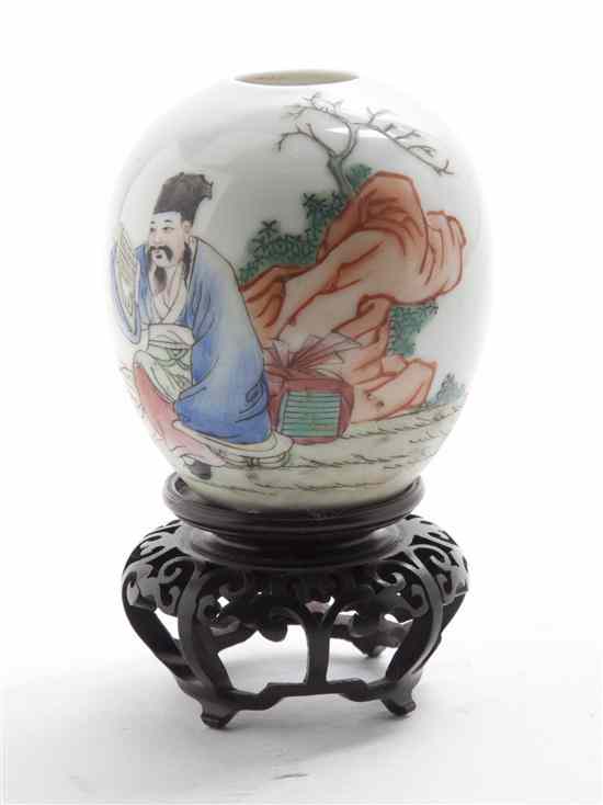 Appraisal: A Chinese Porcelain Bulbous Vase of low form with enameled