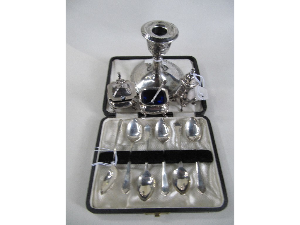 Appraisal: Lot comprising silver candl