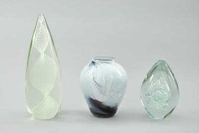 Appraisal: Three Contemporary American Studio Glass Items A - H x