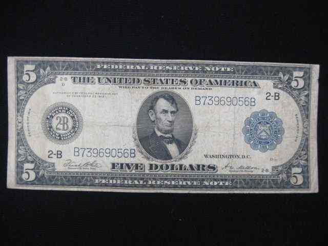 Appraisal: U S Federal Reserve Note'portrait of Lincoln