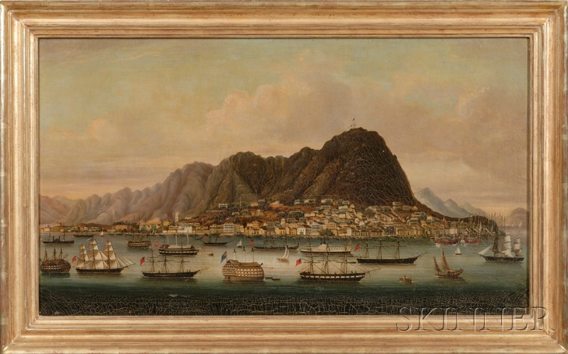 Appraisal: Chinese School th Century View of Hong Kong Island and