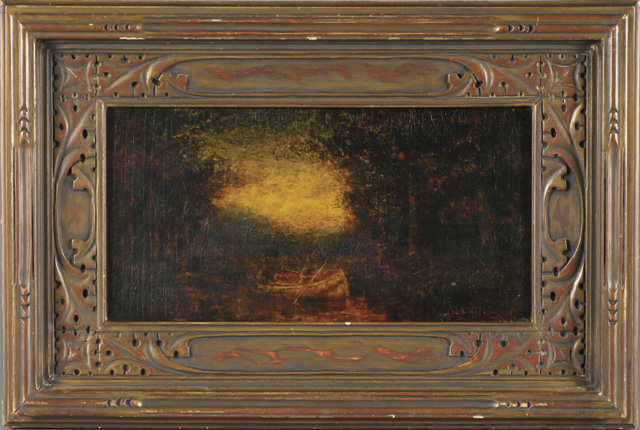 Appraisal: RALPH ALBERT BLAKELOCK OIL ON MAHOGANY PANEL New York N