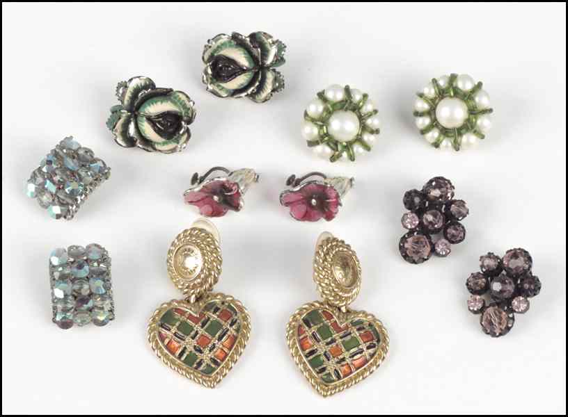 Appraisal: GROUP OF EARCLIPS Including one pair of Alice Caviness aurora