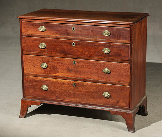 Appraisal: Federal Satinwood Inlaid Cherry Chest of Drawers Probably New England