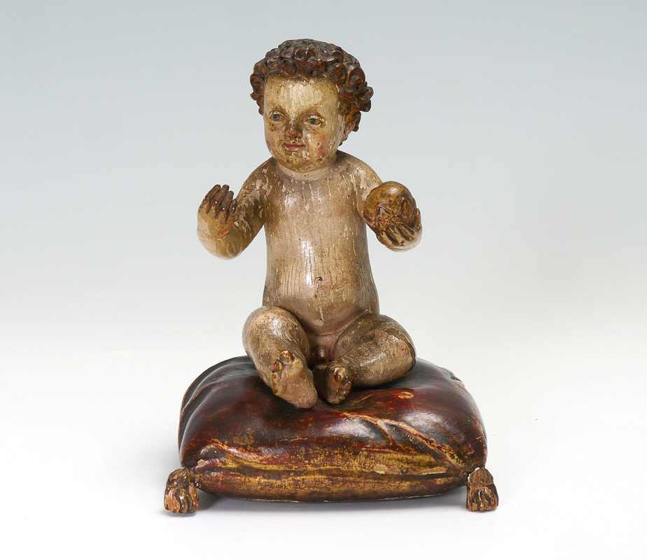 Appraisal: ANTIQUE CARVED WOOD BABY JESUS FIGURE Figure of the Christ