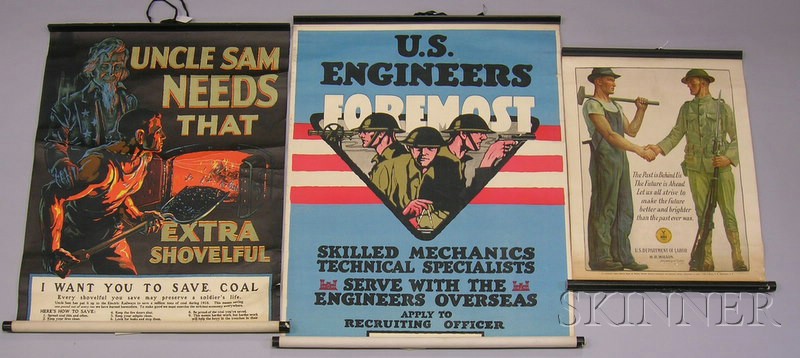 Appraisal: Seven WWI Work Related Lithograph Posters G Lerendecker Order Coal