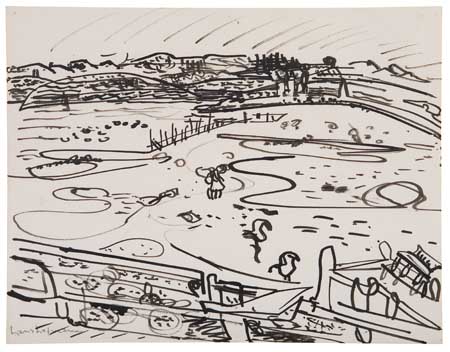 Appraisal: HANS HOFMANN Landscape Pen and black ink on cream wove