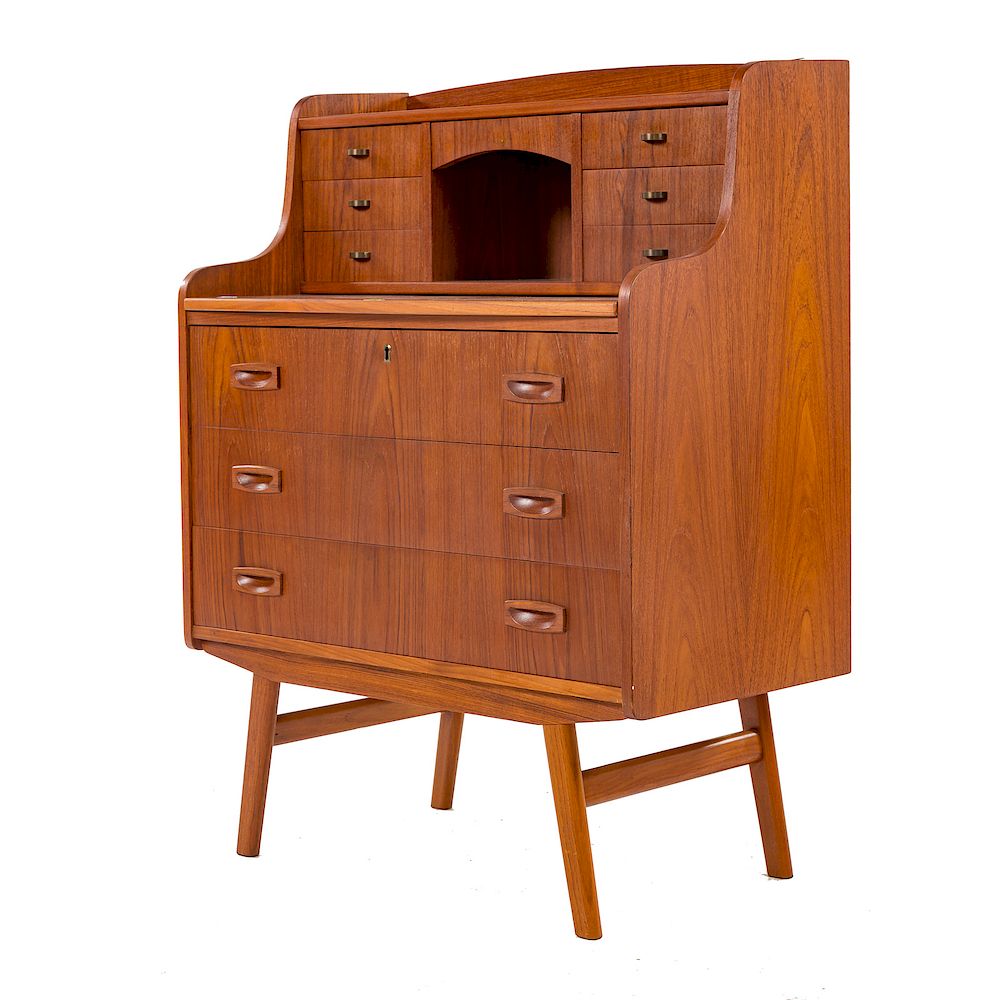 Appraisal: Danish Modern Teakwood Lady's Writing Desk mid- th century flat