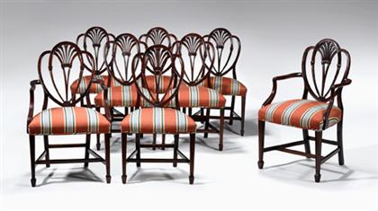 Appraisal: Set of eight English mahogany dining chairs th th century