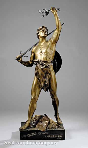 Appraisal: A French Patinated Bronze Figure of Virtutes Civicae late th