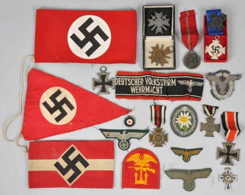 Appraisal: German Nazi Military Medals Badges Patches Six patches including Grey