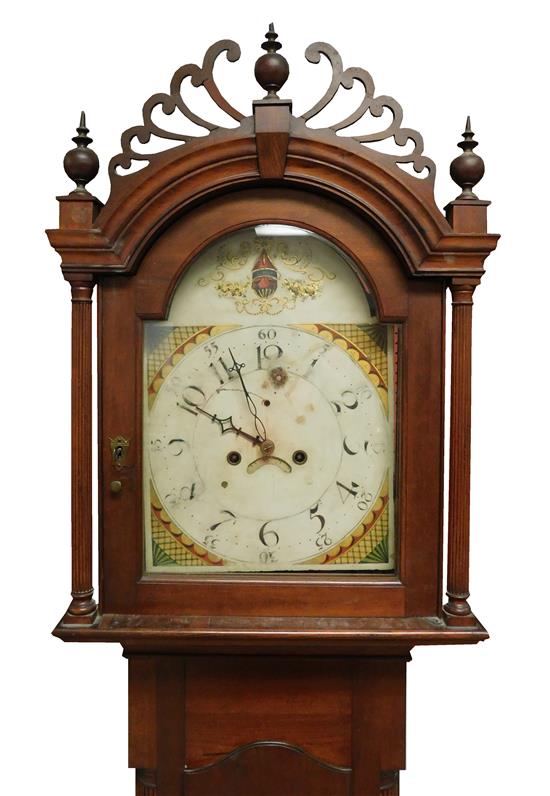 Appraisal: Early th C American tall case clock c unsigned cherry