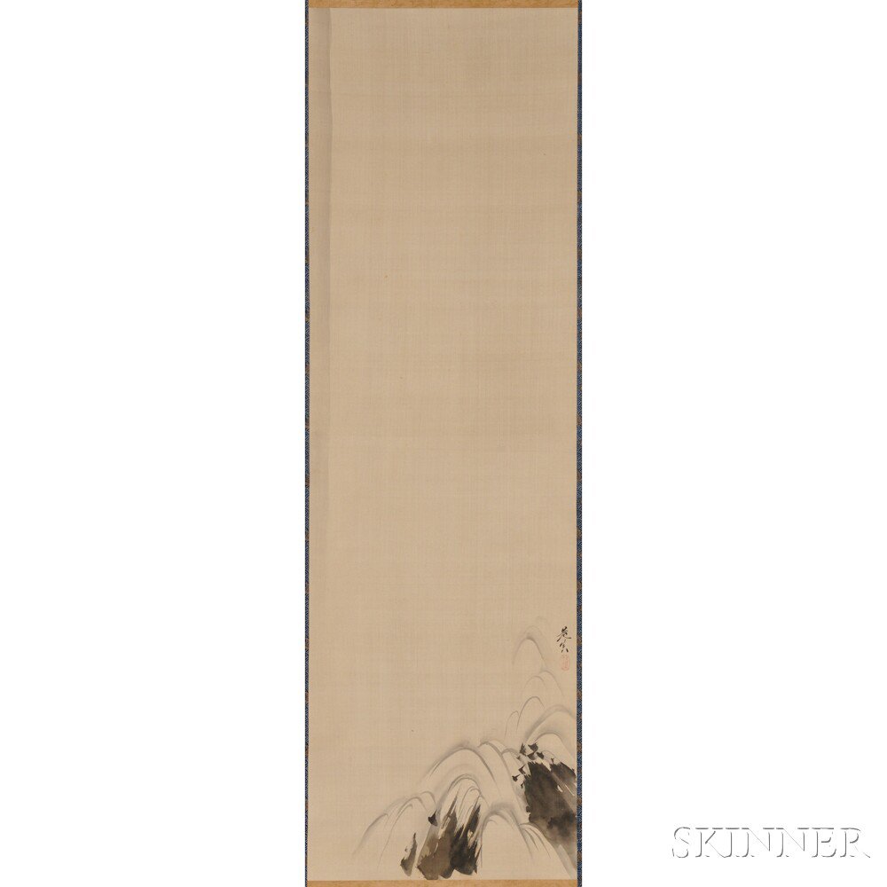 Appraisal: Hanging Scroll Depicting a Waterfall Japan in the manner of