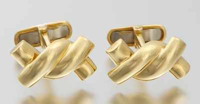 Appraisal: A Pair of Tiffany Co k Gold Cufflinks k yellow