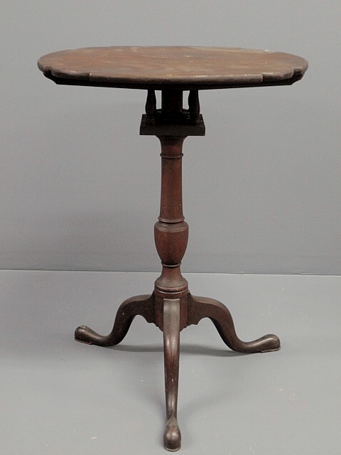 Appraisal: Pennsylvania walnut candlestand late th c with a shaped top