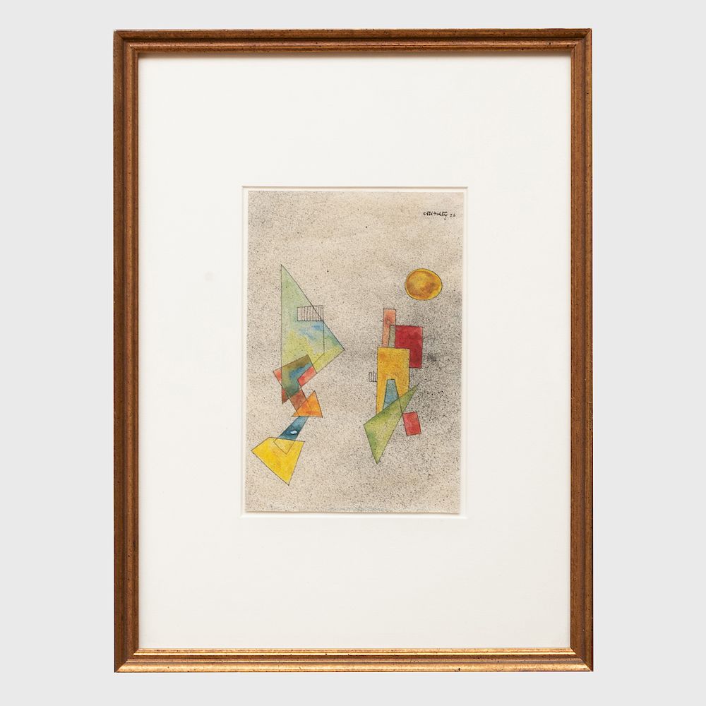 Appraisal: Carl Robert Holty - Composition Watercolor on paper signed 'CR