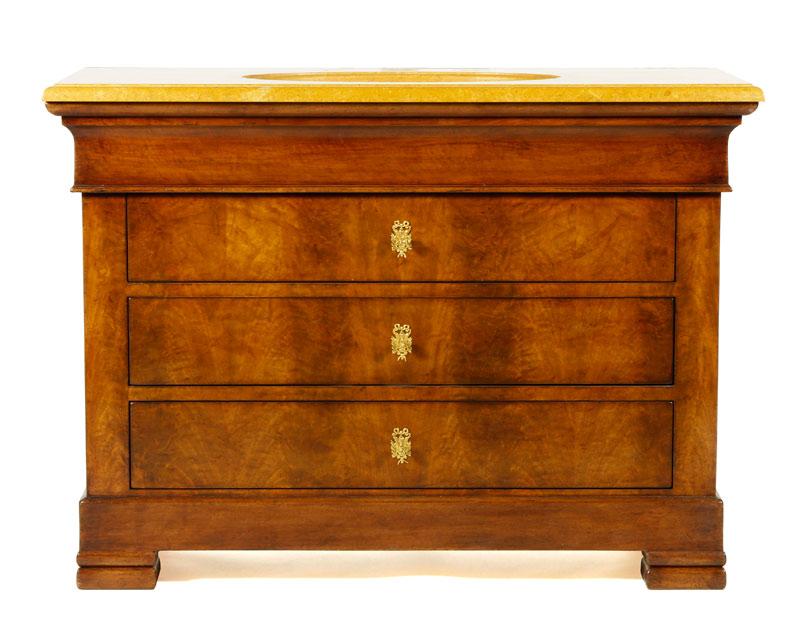 Appraisal: - Biedermeier Style Three Drawer Chest Biedermeier style three drawer