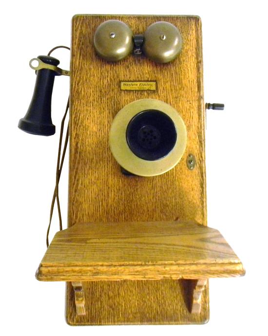 Appraisal: Vintage Western Electric wall telephone Model AH c oblong oak