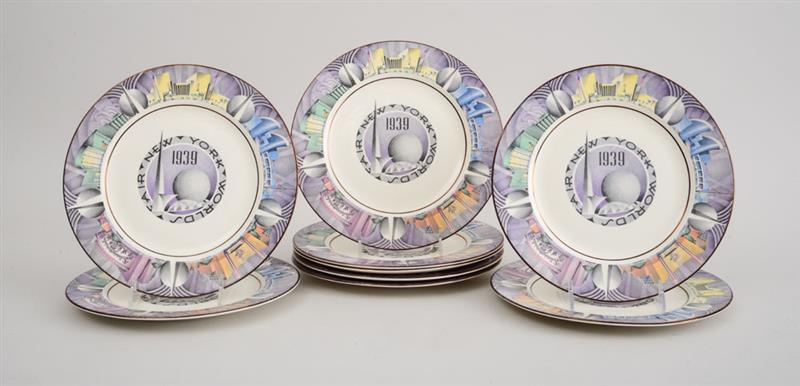 Appraisal: SET OF NINE HOMER LAUGHLIN WORLD'S FAIR PORCELAIN PLATES AFTER